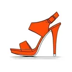 red-orange sandals with single strap image